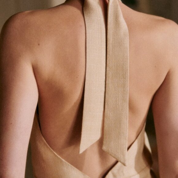 NWT EDITIONS SEZANE Robe Mariama Beige Clair US Size 2 - Picture 2 of 6